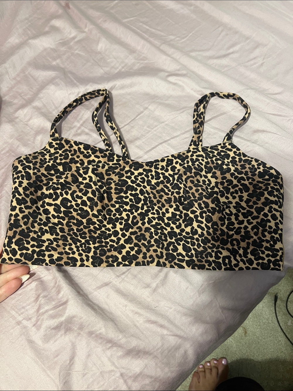 all in motion Leopard Print Sports Bra in Tan and Black
